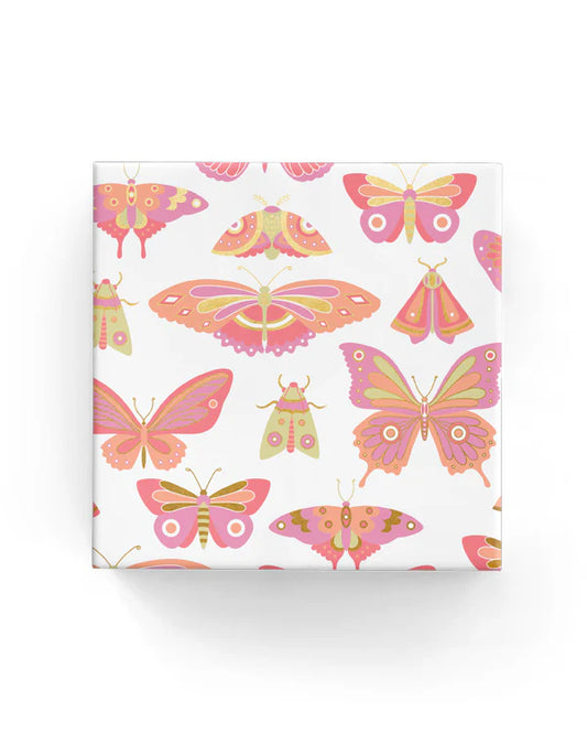 Butterfly and Moth Wrapping on White Gloss Paper Stock