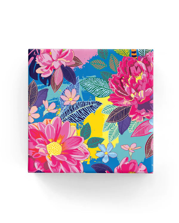 Floral Collage Wrapping on Gloss White Paper