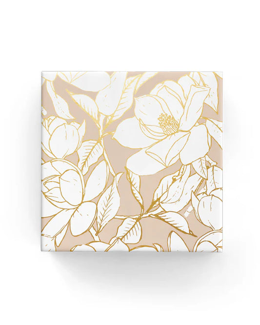 Magnolia Sketch Beige Gold Wrapping Paper