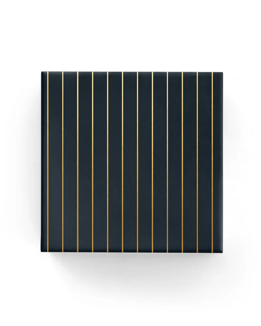 Pinstripes Black Gold Wrapping Paper