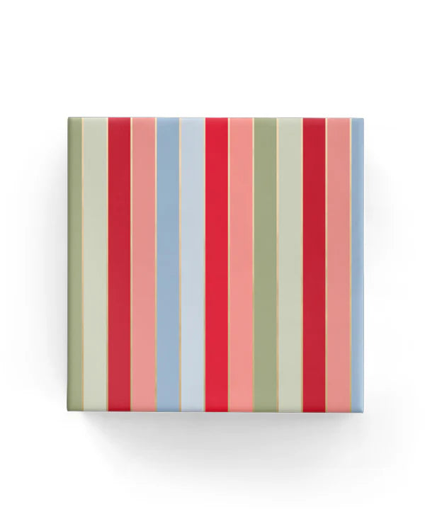 Christmas Wrapping Paper Merry Stripes Red Blue Pistachio