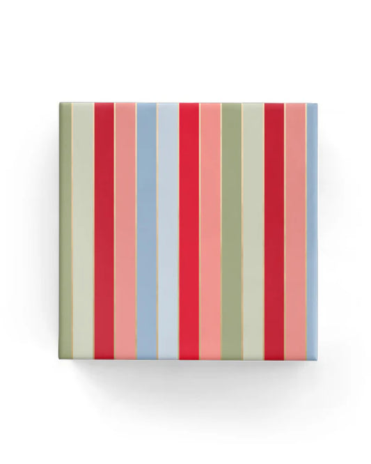 Christmas Wrapping Paper Merry Stripes Red Blue Pistachio