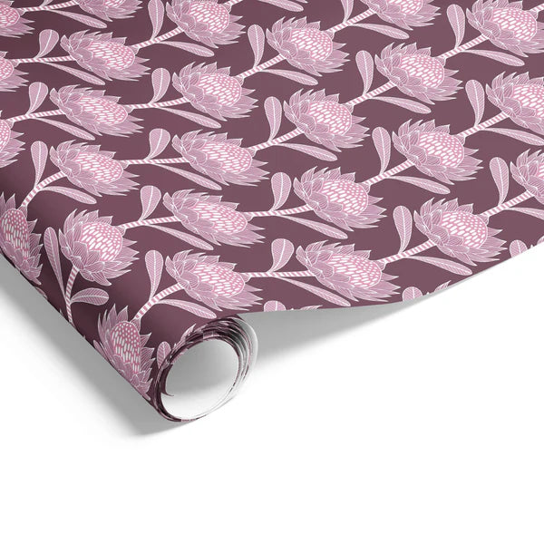 Waratah Plum Wrapping on Matte White Paper