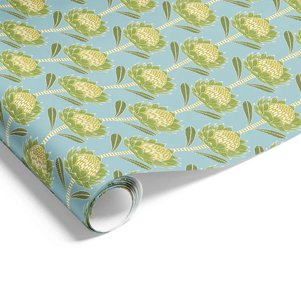 Waratah Seafoam Wrapping on Matte White Paper