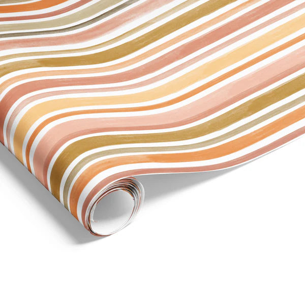 Watercolour Stripe Wrapping on Matte White Paper