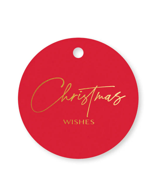 Christmas Wishes Red Gold Gift Tags- 20/pack