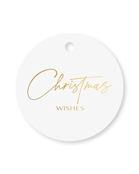 Christmas Wishes White Gold Gift Tags- 20/pack