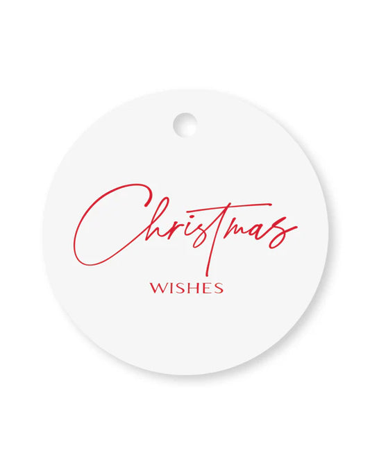 Christmas Wishes White Red Gift Tags- 20/pack