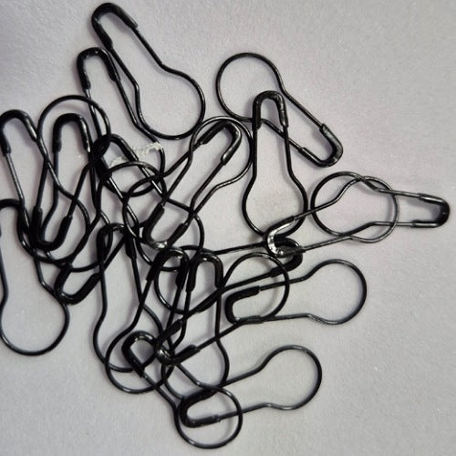 Safety Pins Black Pear / Bulb /Calabash 20mm