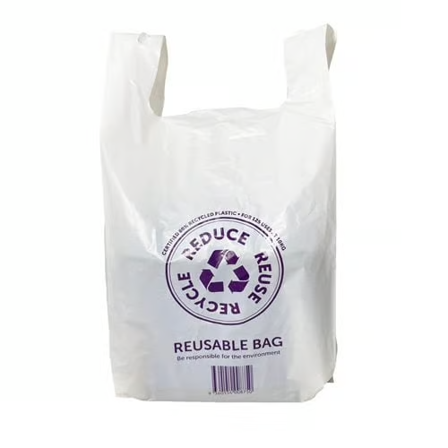 Extra Large White Singlet  Resuseable Checkout Bags QLD Compliant