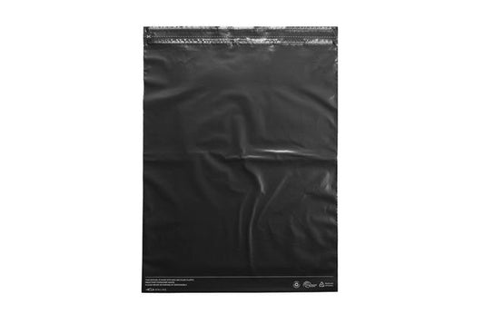Recycled Black Poly Mailing /Courier Bags Large 440 mm x 550 mm x 60mm Flap