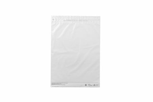 Recycled White Poly Mailing /Courier Bags Large 440 mm x 550 mm x 60mm Flap