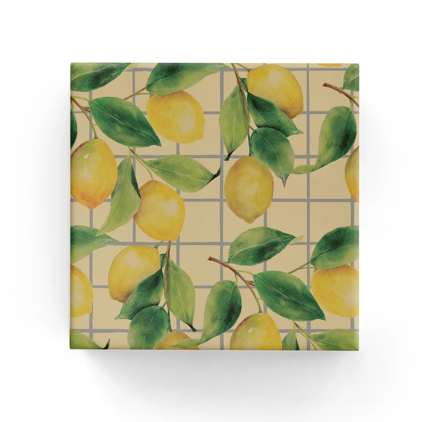 Lemon Trellis Wrapping on Kraft Paper