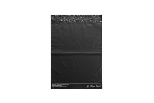 Recycled Black Poly Mailing /Courier Bags Medium 330 mm x 420 mm x 60mm Flap