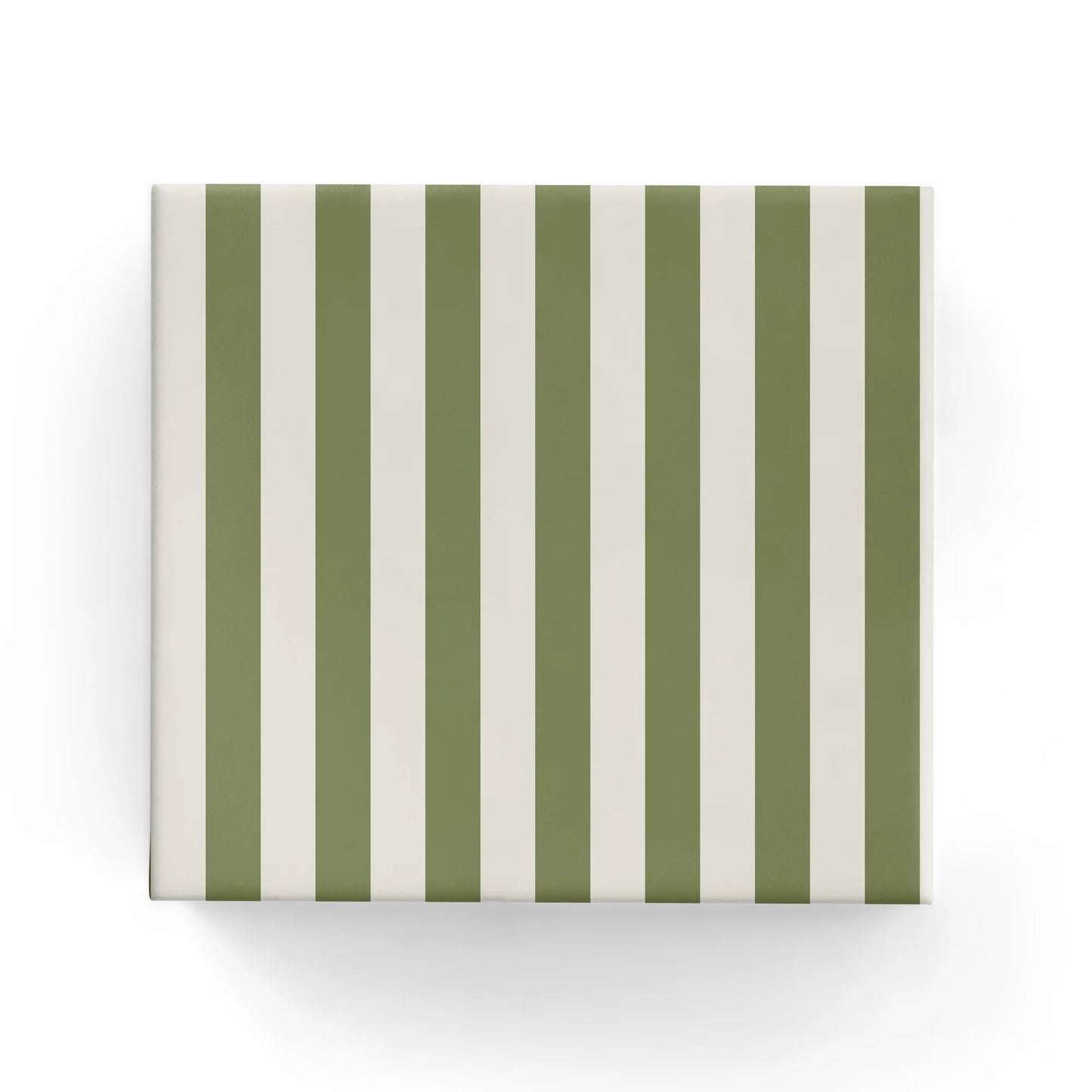 Stripe Earth Green/Warm Grey Wrapping on Matte White Paper