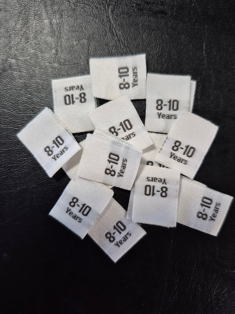 White Woven Labels Single Pack Special Size 8-10 Years
