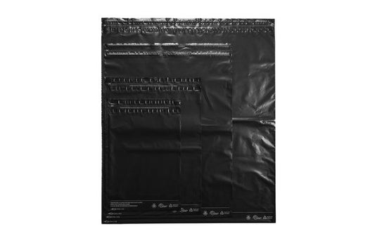Recycled Black Poly Mailing /Courier Bags Extra Large 600 mm x 650 mm x 60mm Flap