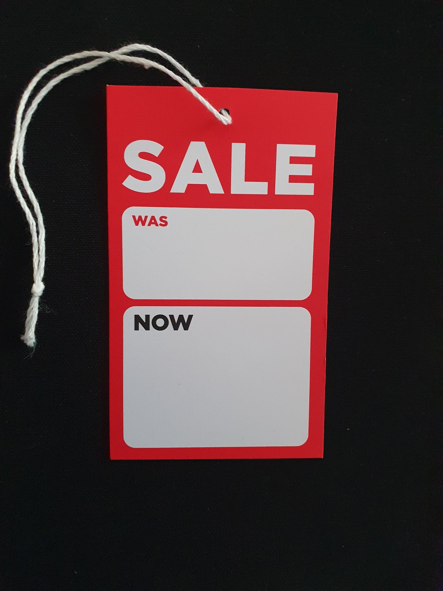 Swing Tags Sale Printed with Was -Now