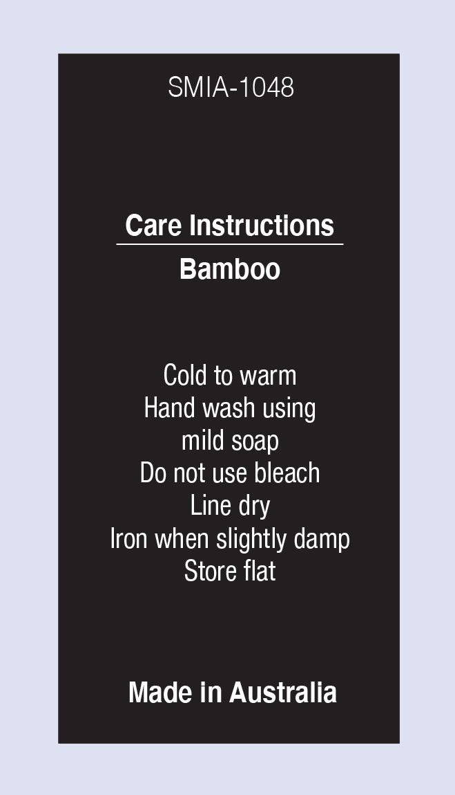 Bamboo MIA on Black Satin Fabric