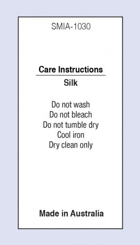 silk dress care label Personalized Custom Design Washing Instructions Silk Screen Satin Clothing Washable Care Label for Clothes