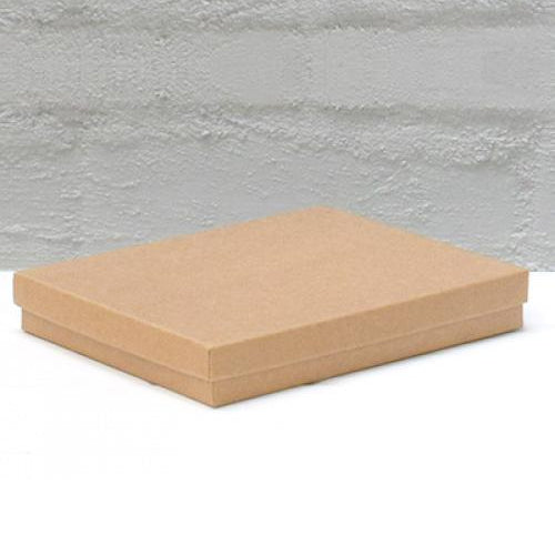 Cotton Fill Jewellery Box Natural Kraft 140 mm W x 178 mm L x 25 mm D CF75