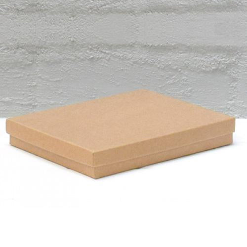 Cotton Fill Jewellery Box Natural Kraft 89 mm W x 140 mm L x 25 mm D CF53