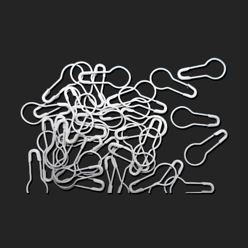 Safety Pins White Pear / Bulb /Calabash 20mm