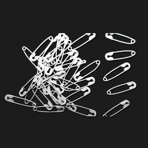 Safety Pins White Standard Shape 19mm