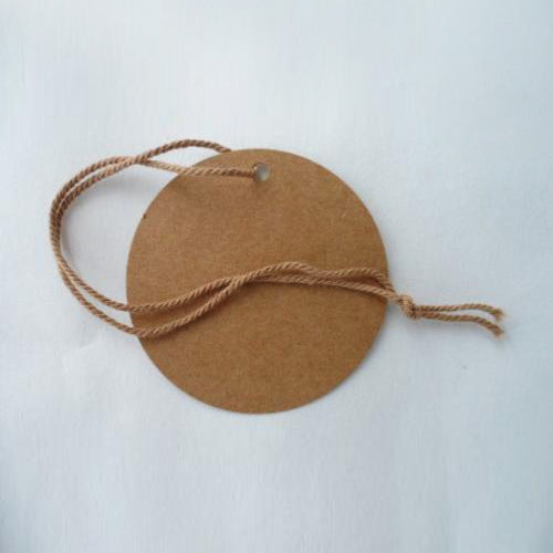 Brown Recycled Card Small 50mm Circle Swing Tags