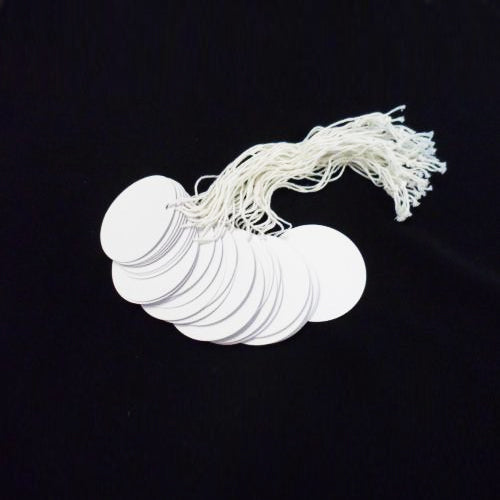 White Recycled Card Small 50 mm Circle Swing Tags