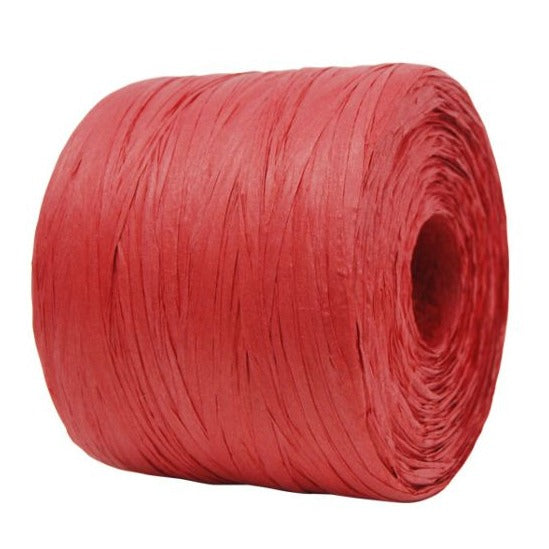 Paper Raffia Red Bulk Roll 4 mm x 500 Metres