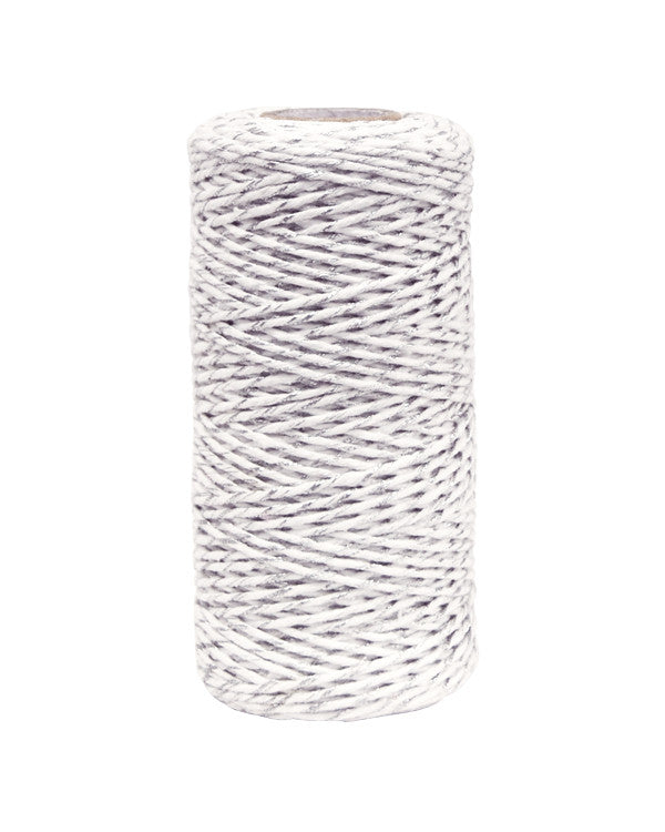 Bakers Twine White /Silver Metallic Twist