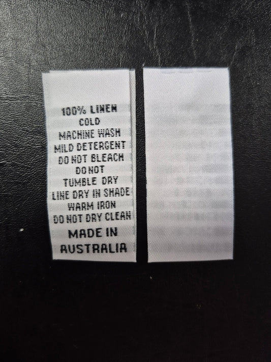 Woven Label 100 % Linen Cold Machine Wash MIA Loop Folded Special