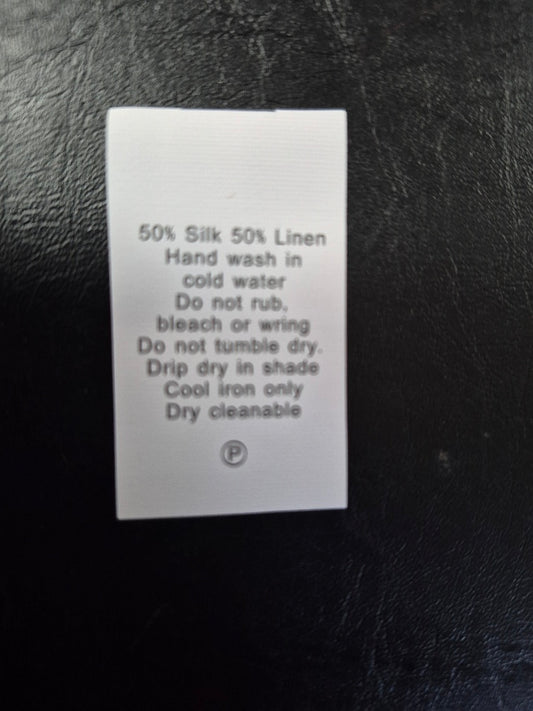 50 % Silk 50 % Linen Care Label Special