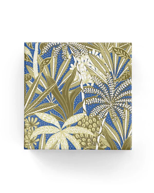 Botanical Gardens Olive Blue Wrapping on Matte White Paper