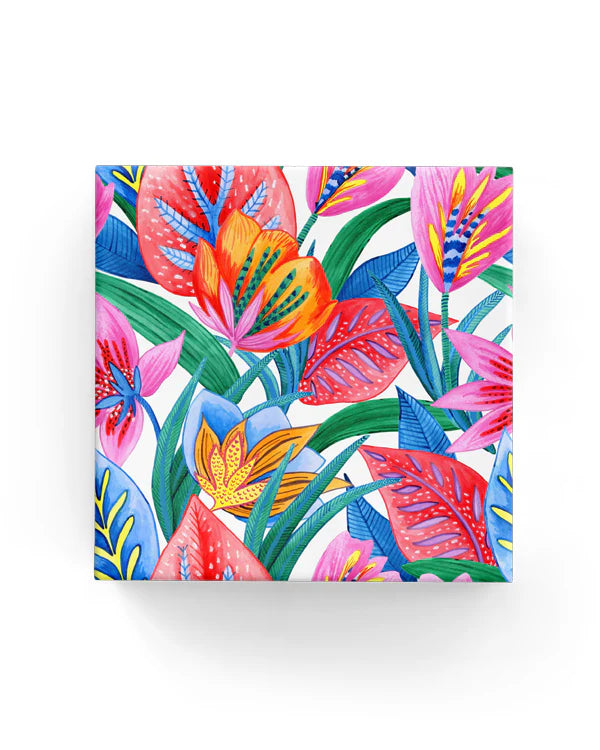 Bright Tropical Wrapping on Matte White Paper