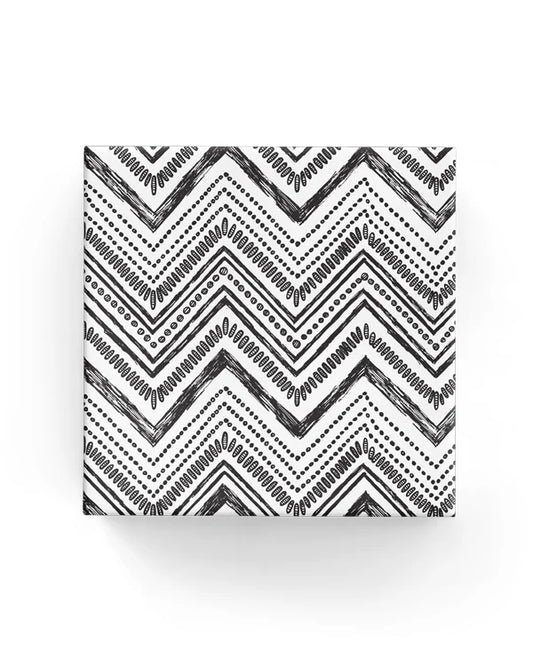 Chevron Sketch Black Wrapping Paper on Gloss