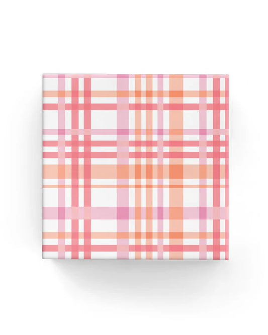 Madras Check Bright Wrapping on Gloss White Paper