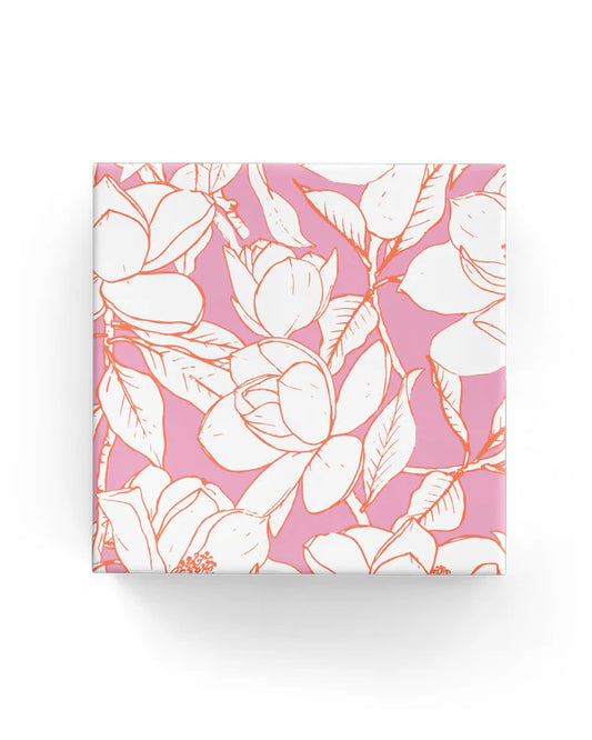 Magnolia Sketch Pink Wrapping Paper on Gloss Paper