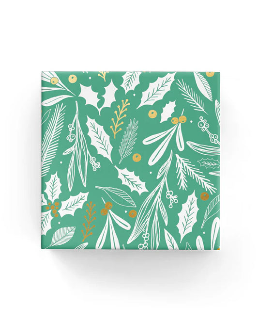 Christmas Wrapping Paper Mistletoe Green