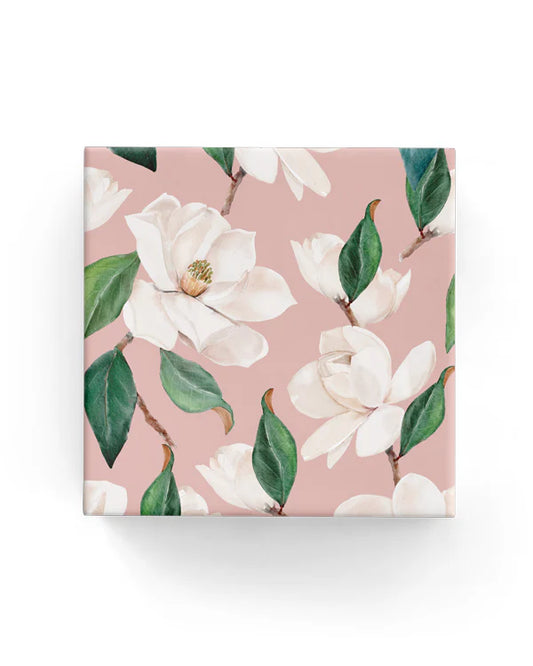 Watercolour Magnolia Dusty Pink Gloss Wrapping Paper