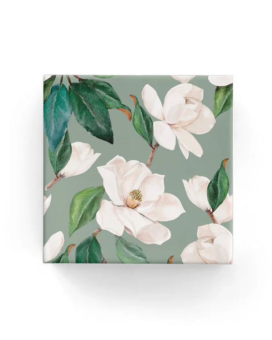 Watercolour Magnolia Sage Wrapping on Matte White Paper