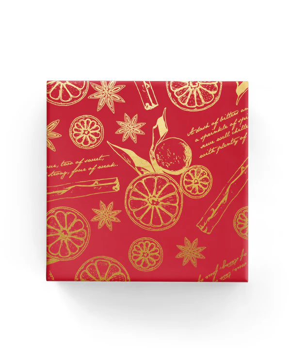 Christmas Wrapping Paper Xmas Punch Rich Red Gold