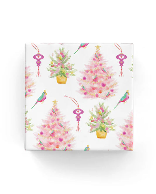 Christmas Wrapping Paper Pink Watercolour