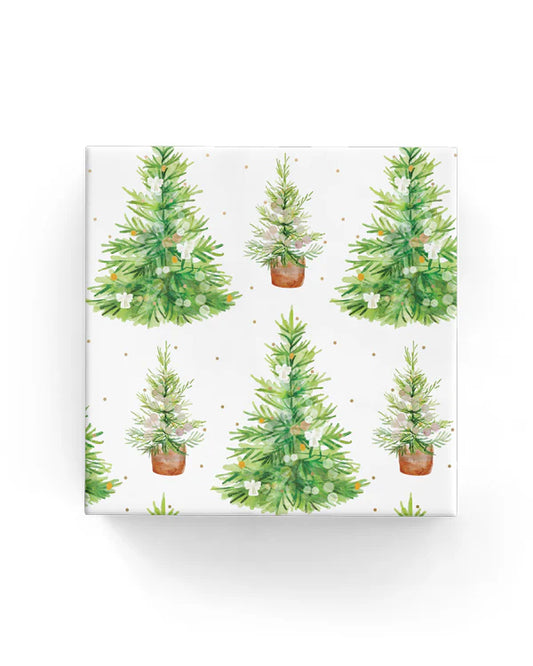 Christmas Wrapping Paper Watercolour Trees on Matte