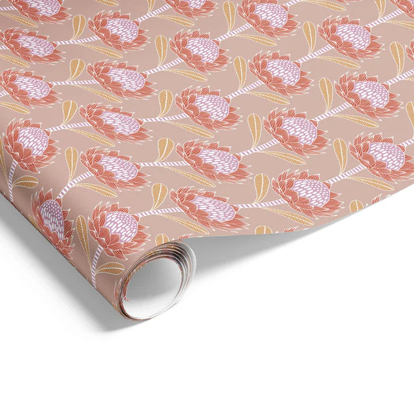 Waratah Mocha Wrapping on Matte White Paper