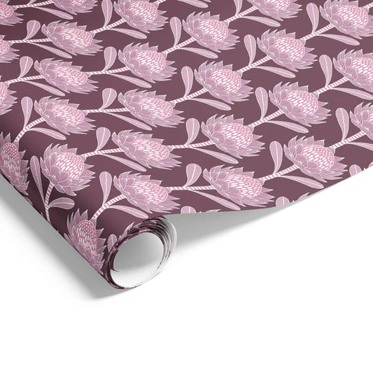 Waratah Plum Wrapping on Matte White Paper