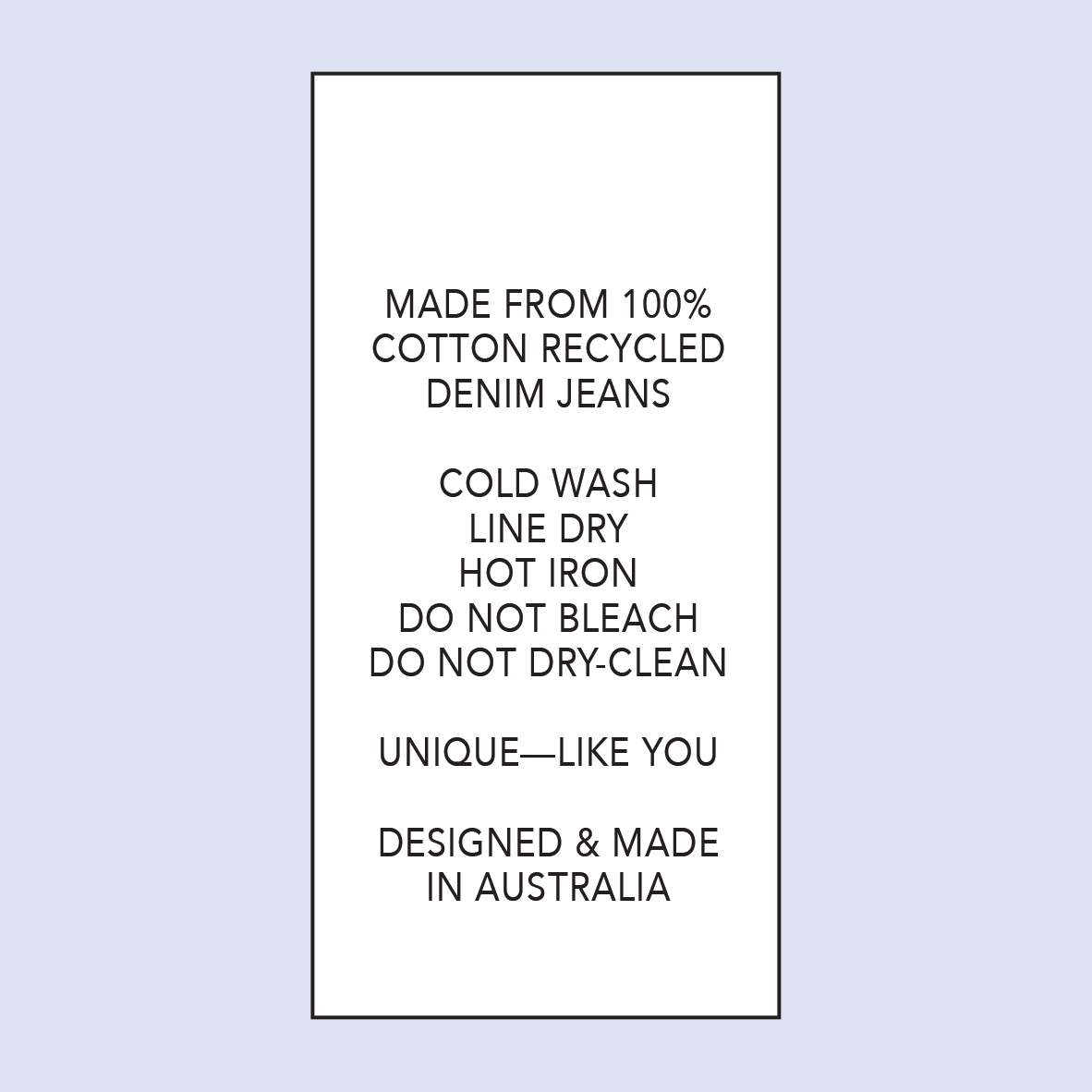 100 % Cotton made from Recycled Denim Jeans