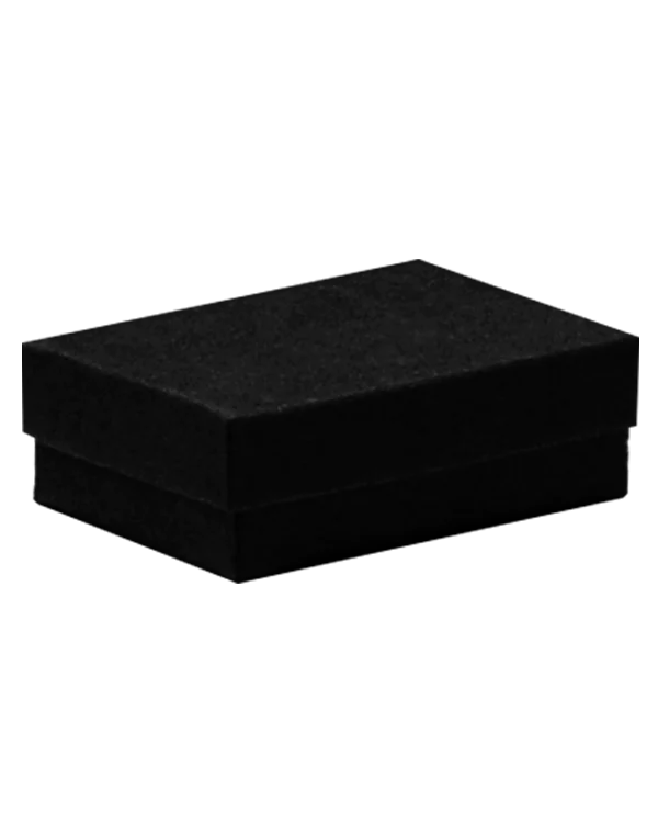 Cotton Fill Jewellery Box Black Kraft 54mm x 79mm x 25mm CF32