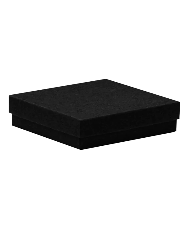 Cotton Fill Jewellery Box Black Kraft 89 mm W x 140 mm L x 25 mm D CF53